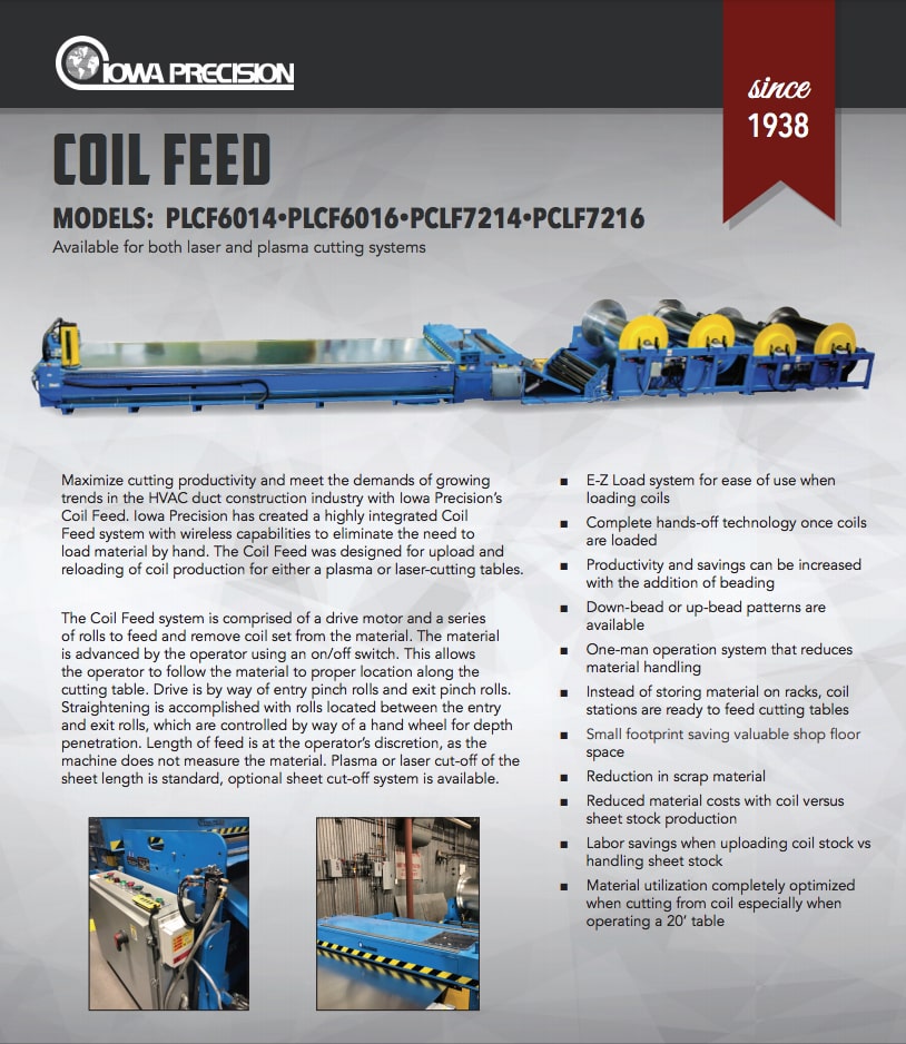 Brochure: Iowa Precision Coil Feed