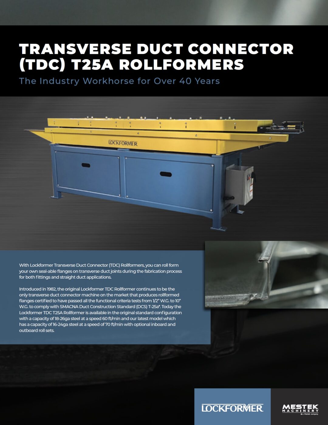 Brochure: Lockformer Transverse Duct Connected (TDC) T25a Rollformers