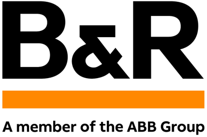 B&R logo with an orange bar and the text 'A member of the ABB Group' below it.
